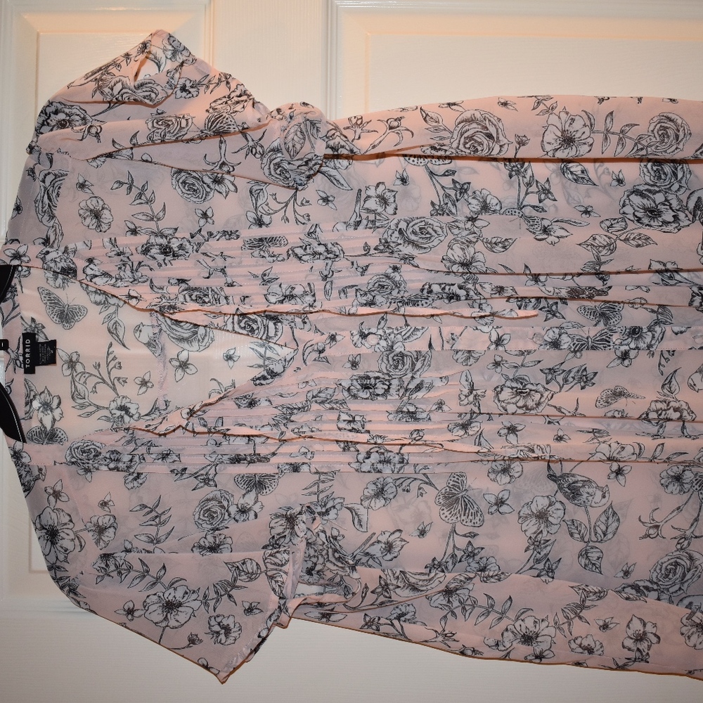 Pink blouse with flowers from Torrid